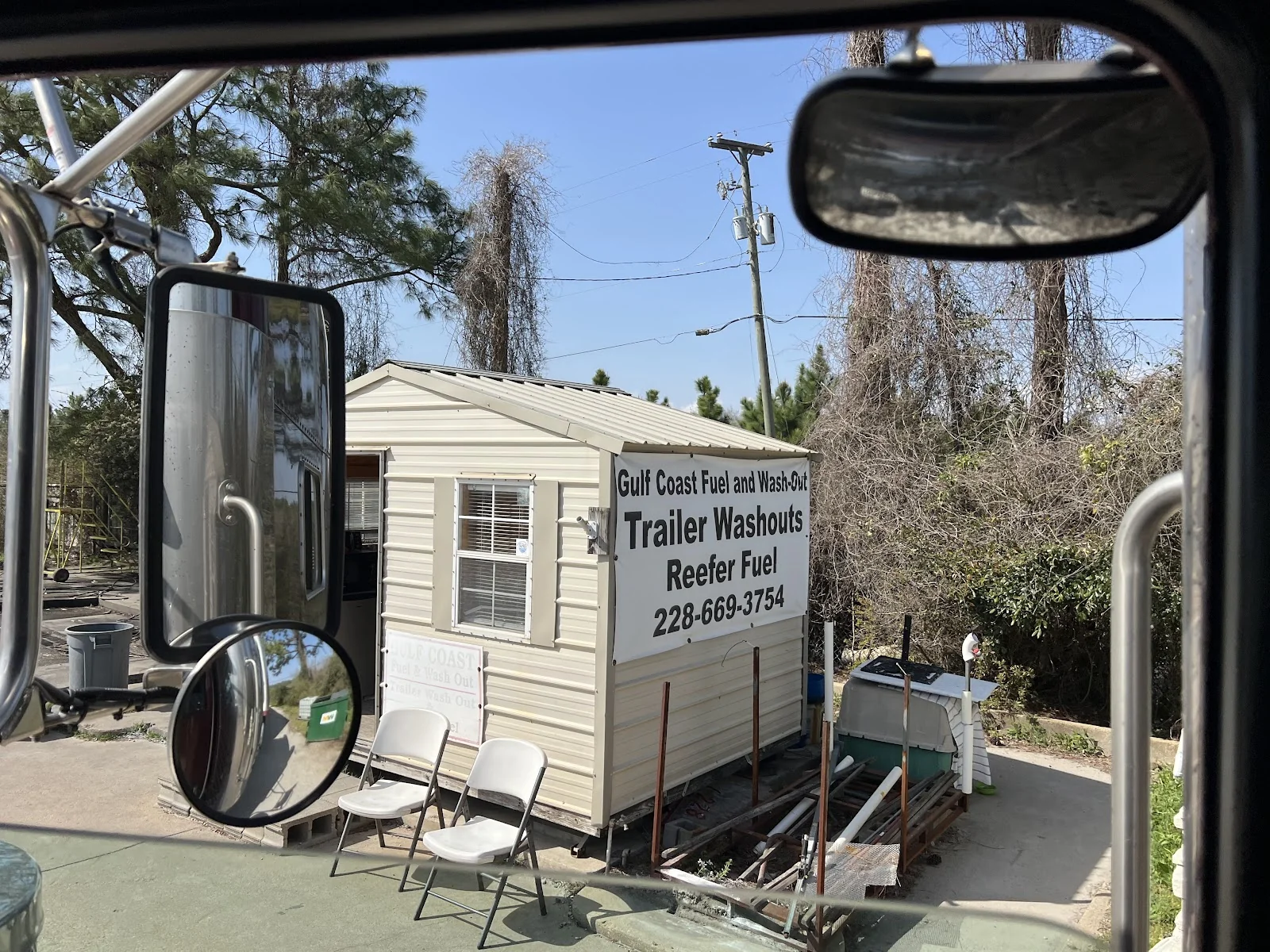 Gulf Coast Fuel and Wash-Out shop signage — Trailer Wash Out and Reefer Fuel